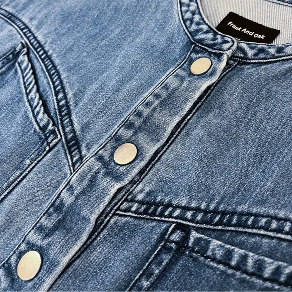 💙 Frank & Oak Good Cotton Denim Romper in Blue 💙 - Picture 8 of 12